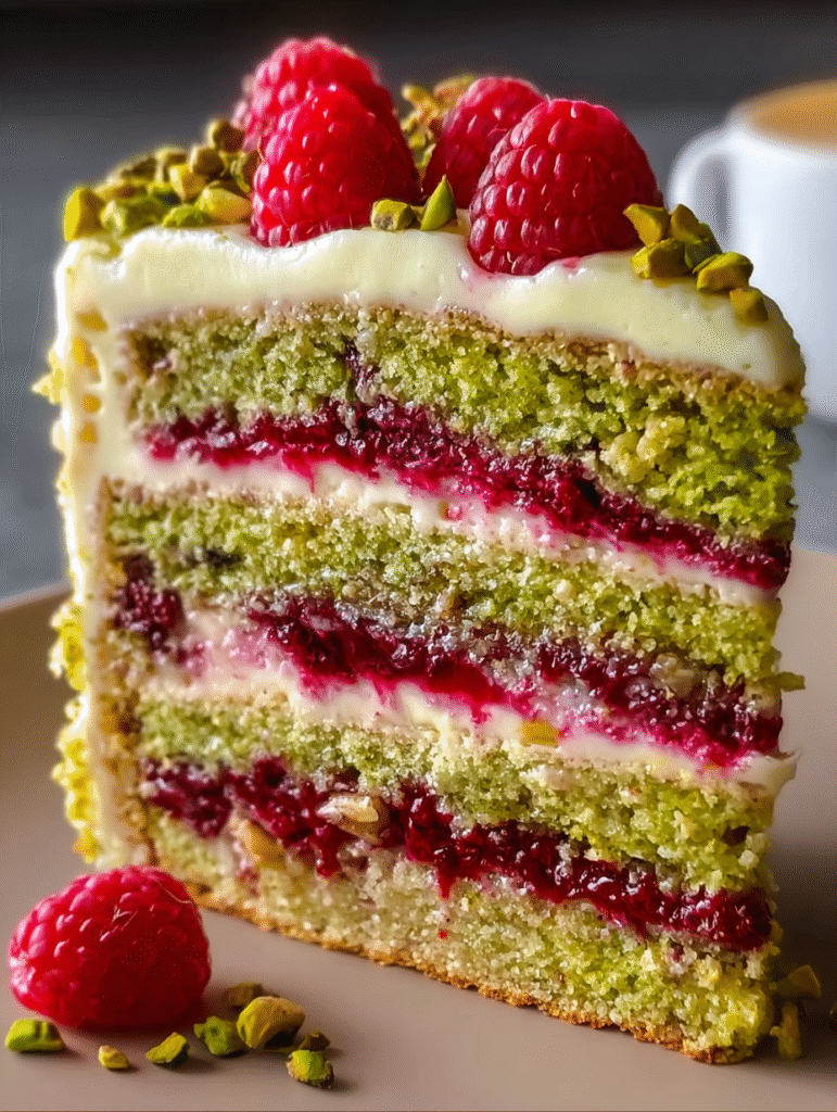 pistachio raspberry dream cake 