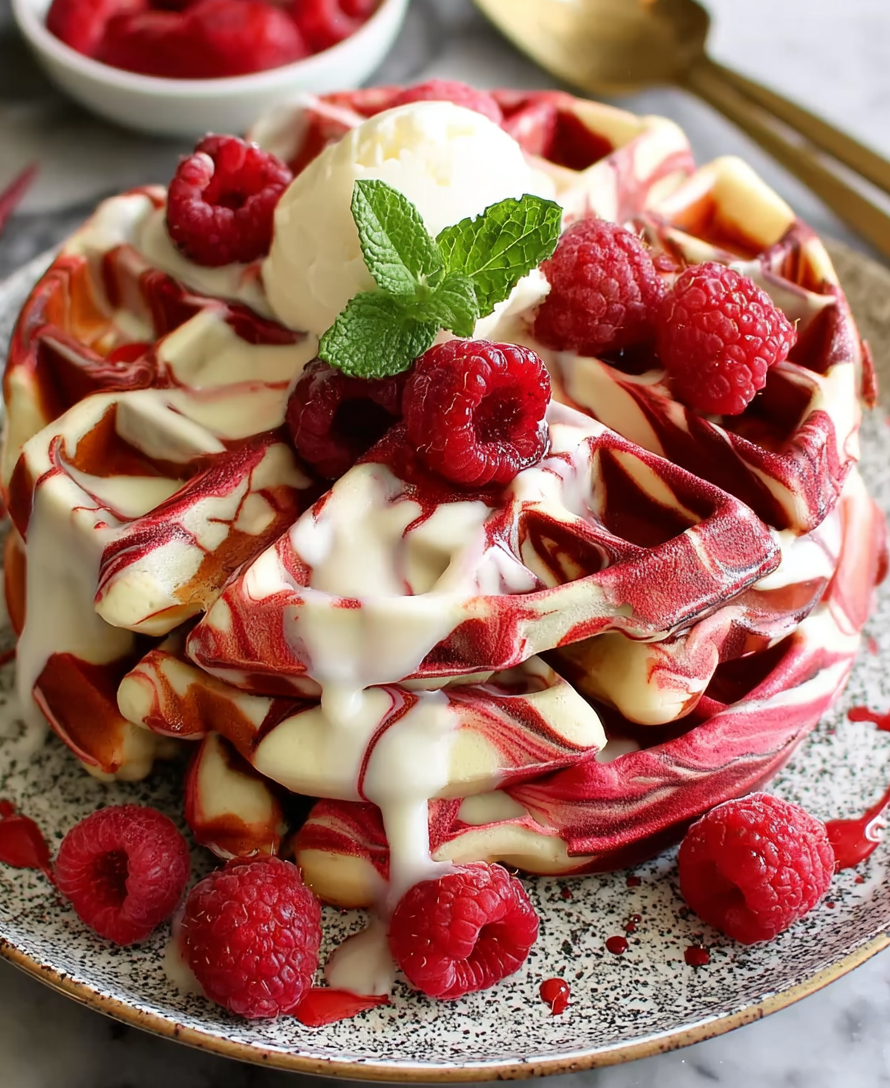 Red Velvet Marble Waffles