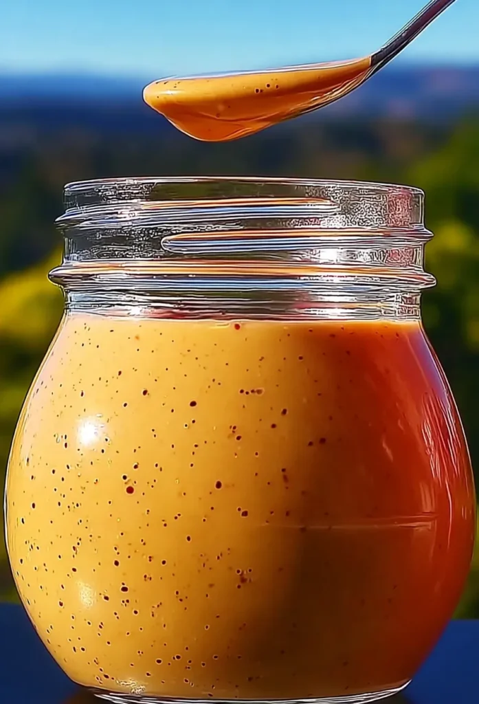 Shut Yo Mouth Sauce in a bowl garnished with herbs
