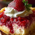 Irresistible Strawberry Cheesecake Dump Cake Slice