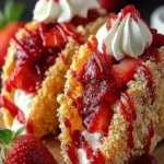 Strawberry Crunch Cheesecake Tacos Ready to Serve