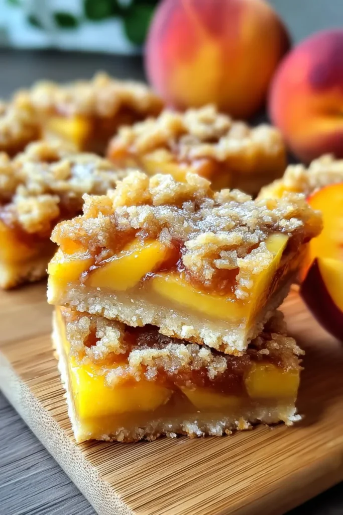 Delicious Summer Peach Bars Ready to Serve