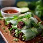 Thai Basil Beef Rolls Ready to Serve