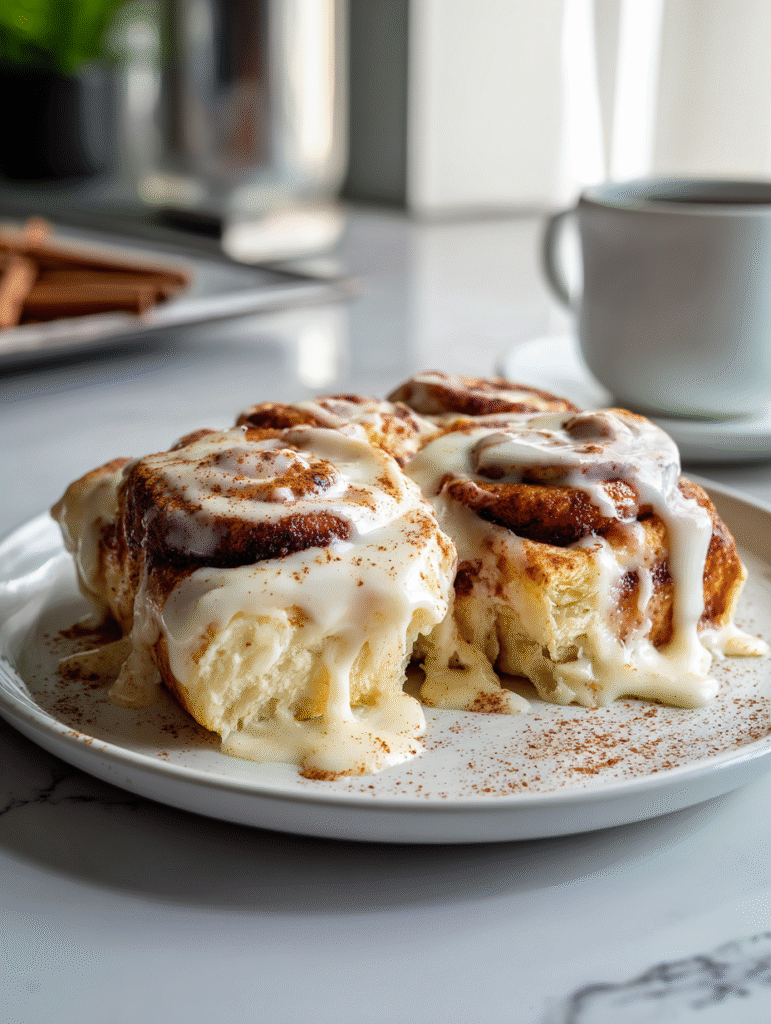 Freshly baked Tres Leches Cinnamon Rolls