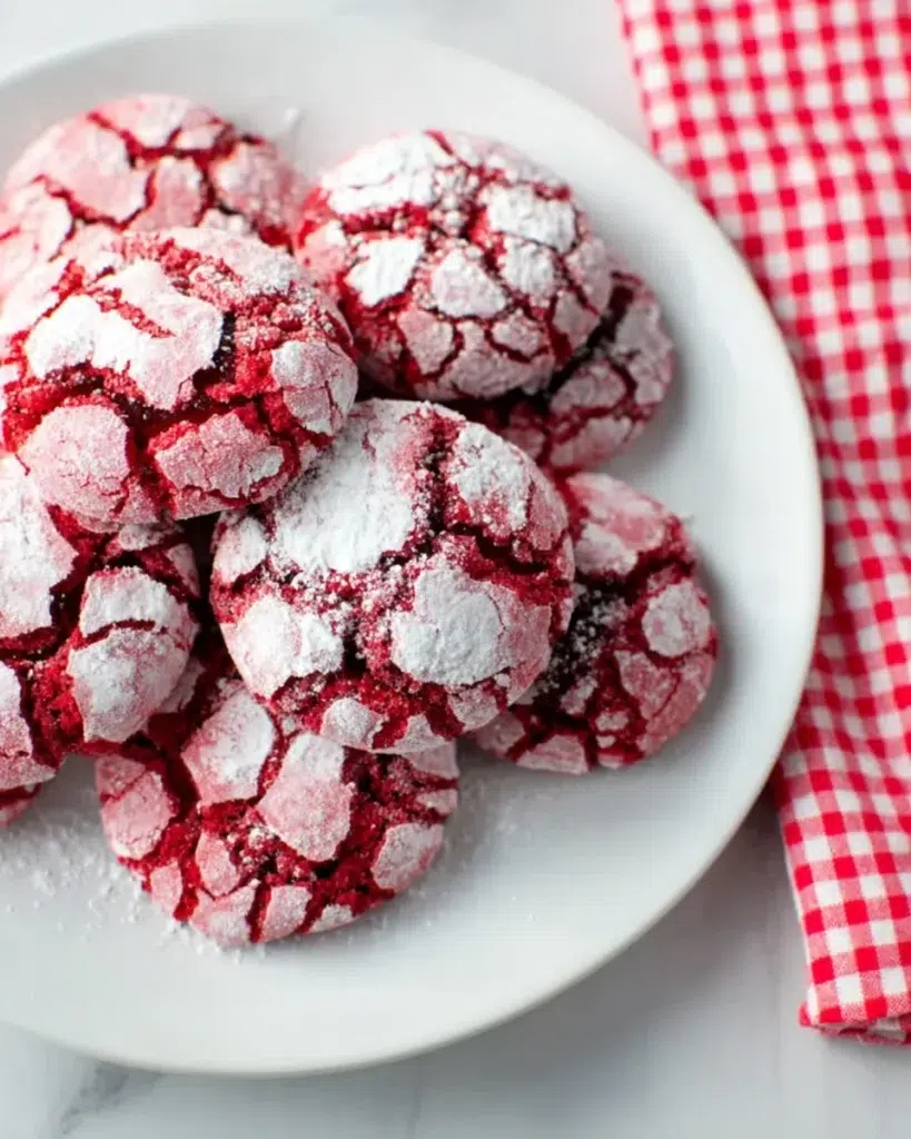 The preparation steps of Cherry Chocolate Crinkle Cookies