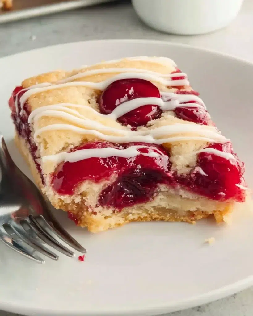The preparation steps of Christmas Cherry Bars