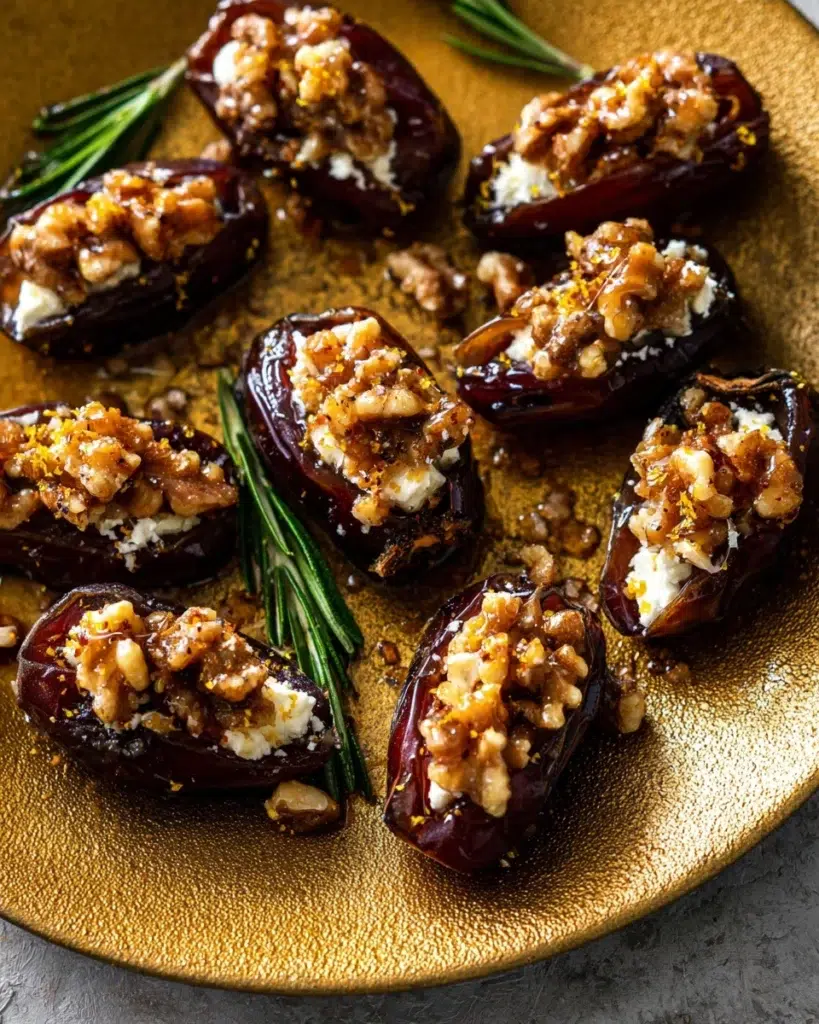 The preparation steps of Roasted Stuffed Dates