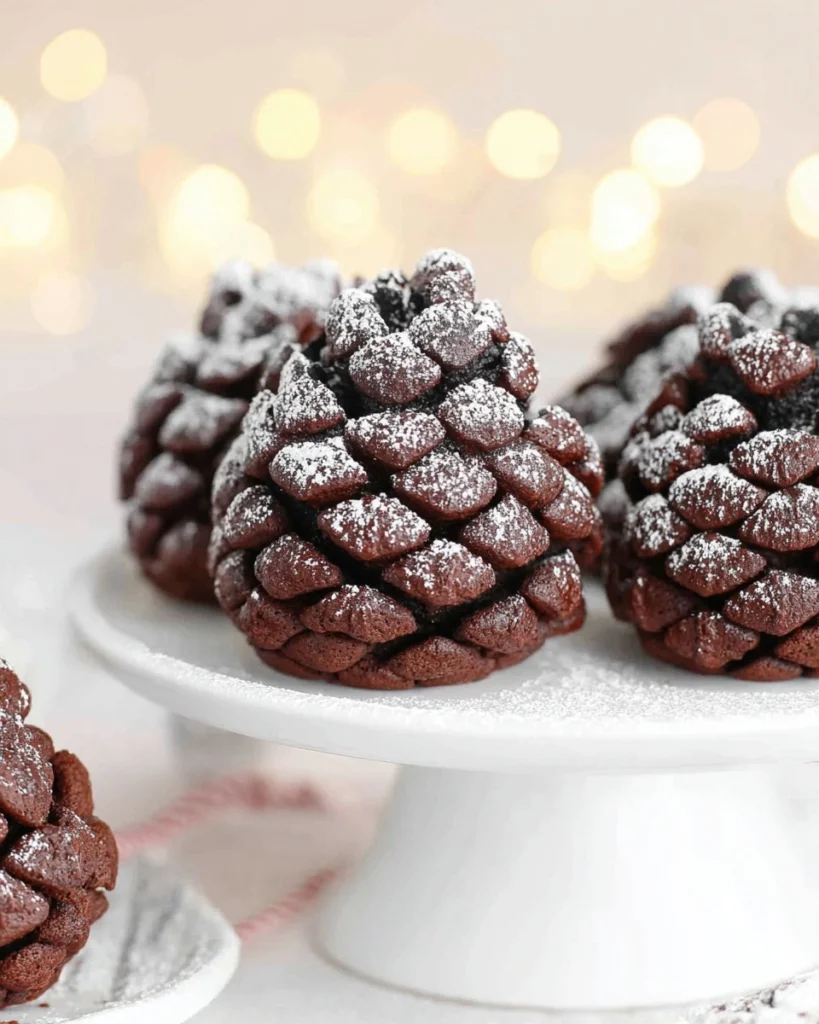 The preparation steps of Snowy Oreo Pine Cones